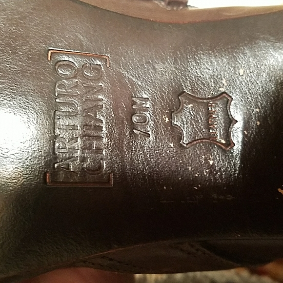 ARTURO CHIANG 10 Pointed toe Studded Embroidered Brown leather bootie Zipper - Picture 16 of 16